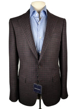 Benjamin Zegna Sport Coat Burgundy Check 2-button Slim Fit Wool/Silk/Cashmere
