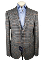 Benjamin x Zegna Cloth Sport Coat Grey Check Plaid 2-button Slim Fit Wool/Cashmere
