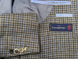 Benjamin Sample Sport Coat 38R Grey/Blue Check, 2-button Slim Fit Zegna Linen