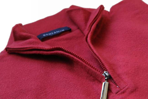 Benjamin Sweater: Red 1/2 Zip