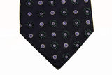 Benjamin Tie, Navy with bottle green woven pattern, silk