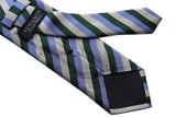 Benjamin Tie, Hunter/periwinkle/bone stripes, silk
