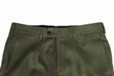 Benjamin Trousers: Olive, darted flat front, linen