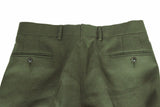Benjamin Trousers: Olive, darted flat front, linen