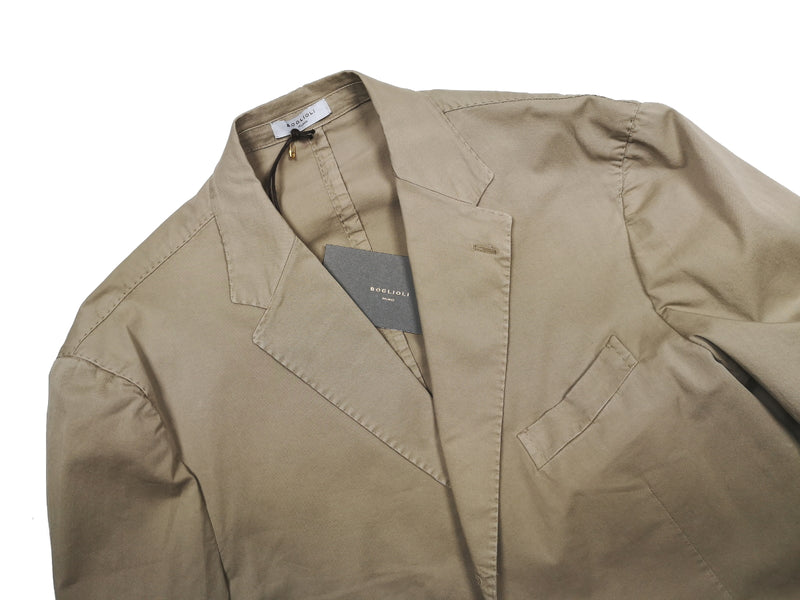 Final Sale Boglioli Suit 46/47, Khaki beige 3-button Cotton/Elastane