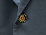 Brioni Blazer 42L Navy Blue Logo Buttons 160's Wool