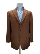 Brioni Sport Coat 43/44R Dark Caramel Tan/Brown 3-Button Pure Cashmere