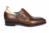 FINAL SALE Carmina Shoes Double monk strap, brown vegano leather, Simpson last
