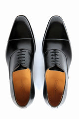 Carlos Santos Shoes, Cap-toe oxford, black leather, Z187 last
