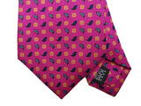 Drake's Tie: Magenta micro leaf/florette print, Silk