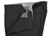Gio Zubon by LBM 1911 Trousers 35/36, Grey check Pleated front Slim fit Cotton/Elastane