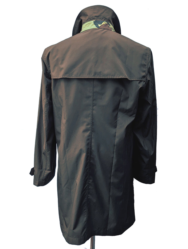 Hackett x Fox Trench Coat 40R Brown Single Breasted Polyester