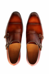Carlos Santos Shoes Double monk-strap, brown leather, Z234R2S last