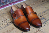 Carlos Santos Shoes Double monk-strap, brown leather, Z234R2S last