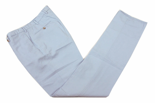 Incotex Trousers: 34, Easter blue, flat front, regular, linen/cotton