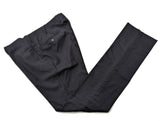 Kiton Trousers 38 Navy Flat Front Wool Flannel