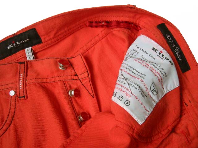 Kiton Jeans: 33, Orange, 5 pocket, pure cotton