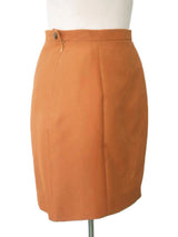 Kiton Women's Skirt Peachy Rust Silk Blend IT 42