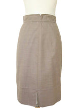 Kiton Women's Skirt Mushroom Beige Wool Crepe IT 42 DMG