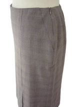 Kiton Women's Skirt Grey Plaid Wool IT 42