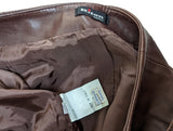 Kiton Women's Skirt Dark Brown Leather Fringed pockets IT 42