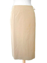 Kiton Women's Skirt British Khaki Wool Twill IT 42