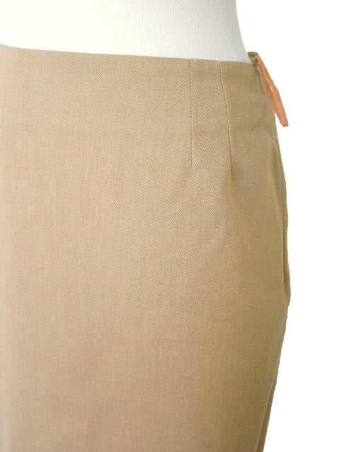 Kiton Women's Skirt British Khaki Wool Twill IT 42