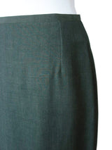 Kiton Women's Skirt Olive Green Wool IT 42