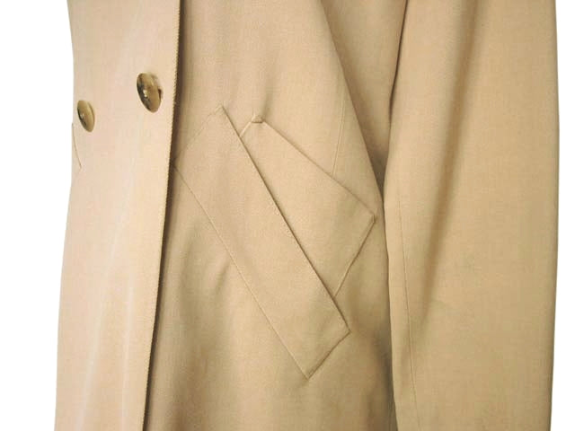 Kiton Women's Light Tan Wool Double Breasted Jacket/Coat IT 44/US 10/12