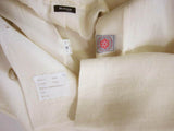 Kiton Women's Cream Herringbone Linen Double Breasted Belted Coat IT 42/US 8