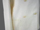 Kiton Women's Cream Double Breasted Linen Coat IT 42/US 8 Broken Button