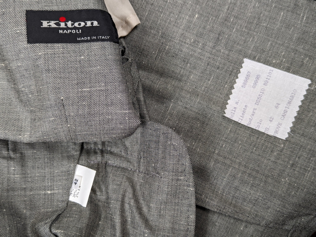 sizeXL☆極美品☆キトン KITON スーパー150’s製段返３釦ジャケット Kiton Women's Grey Melange Double Breasted Wool/Silk Blazer