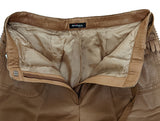 Kiton Women's Trousers Tan Fringed Leather IT 40