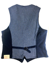 LBM 1911 Vest Large/52, Denim blue geometric pattern Cotton