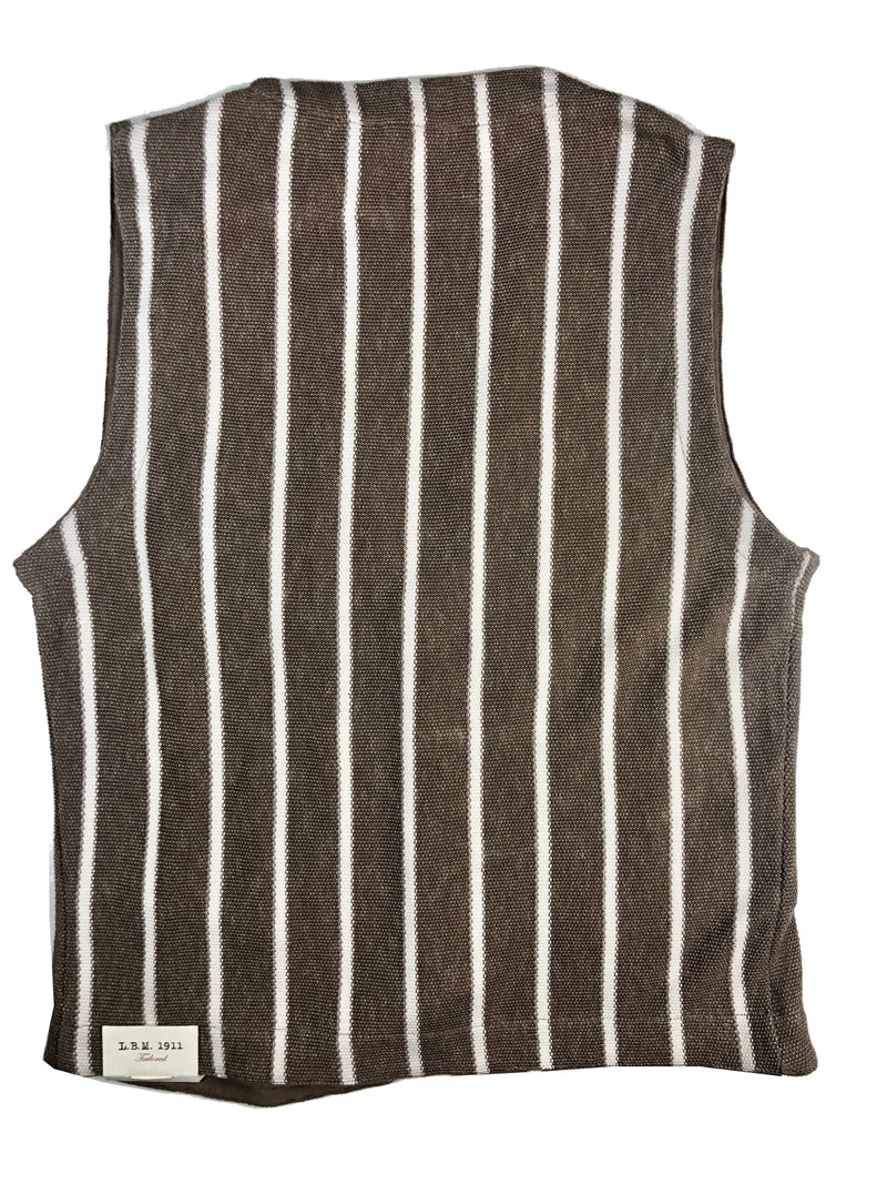 LBM 1911 Vest Large/52, Taupe brown with white stripes Cotton/Linen