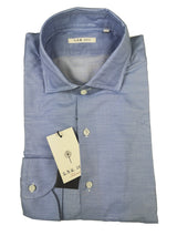 LBM 1911 Shirt 15.75, Blue melange Spread collar Cotton