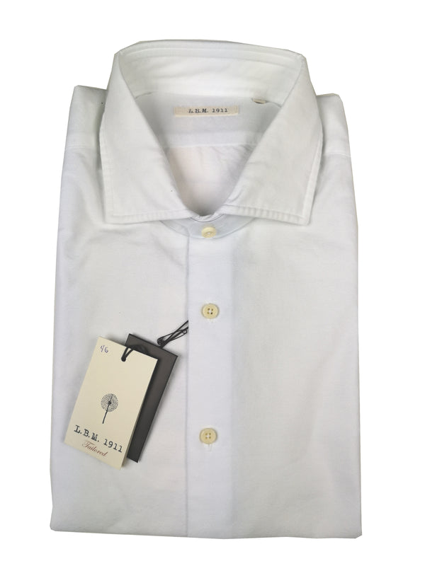 LBM 1911 Shirt 15.75, White oxford cloth Spread collar Cotton