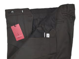 Luigi Bianchi Trousers 38, Dark brown Pleated front Relaxed fit Wool