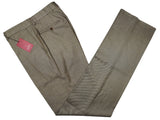 Luigi Bianchi Trousers 36, Beige sharkskin Flat front Relaxed fit Wool