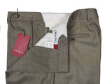 Luigi Bianchi Trousers 36, Beige sharkskin Flat front Relaxed fit Wool