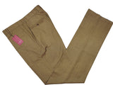 Luigi Bianchi Trousers 36, Mustard sharkskin Flat front Relaxed fit Wool