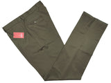 Luigi Bianchi Trousers 38, Olive green Flat front Relaxed fit Wool