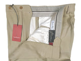 Luigi Bianchi Trousers 34 Beige sand Flat front Relaxed fit Wool - Tessilotrona