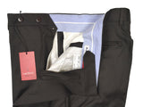 Luigi Bianchi Trousers 36, Dark brown melange Flat front Tailored fit Wool