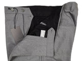 Luigi Bianchi Trousers 37/38, Light grey Flat front Slim fit Wool