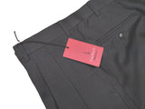 Luigi Bianchi Trousers 34, Charcoal Pleated front Relaxed fit Wool