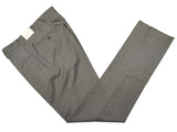 Luigi Bianchi Trousers 34, Earthy grey with sky & chalk mini-check Flat front Tailored fit Wool