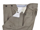 Luigi Bianchi Trousers 34, Earthy grey sky windowpane Flat front Slim fit Wool