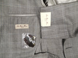 Luigi Bianchi Suit 40R Light grey with sky plaid 2-button Wool