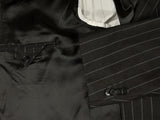 Luigi Bianchi Suit 48L, Charcoal with blue stripes 2-button Colombo 150s Wool